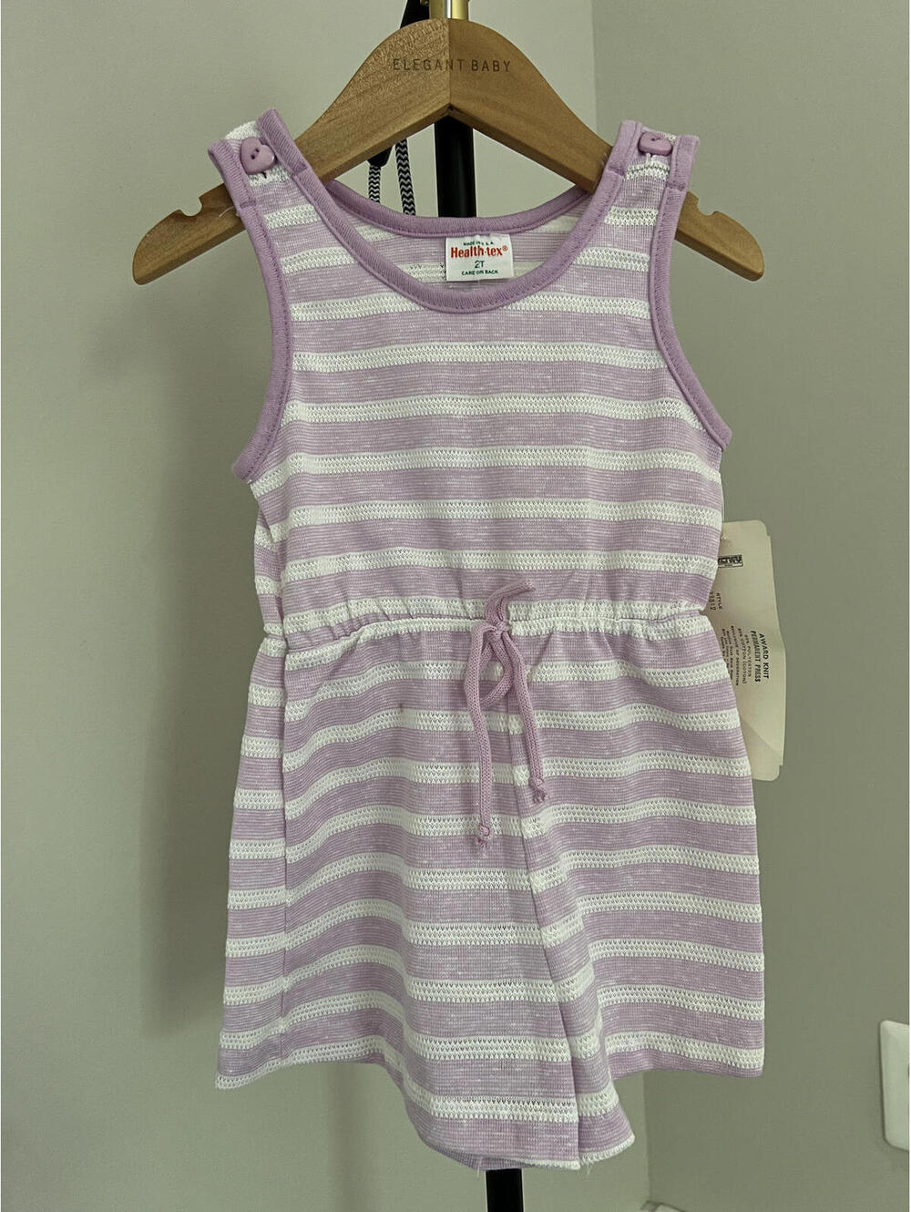 Vintage HealthTex Striped Purple Sleeveless Romper, New with Tags!